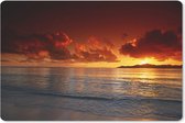 Muismat Zonsondergang op het strand - Een mooie zonsondergang op het strand muismat rubber - 27x18 cm - Muismat met foto