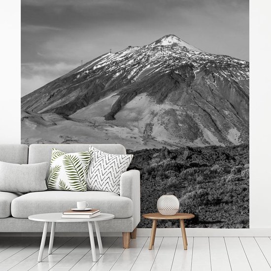 Papier peint photo Tenerife - Volcan El Tei à Tenerife, Espagne - Zwart- Wit largeur 260 cm x hauteur 260 cm - Impression photo sur papier peint vinyle (disponible en 7 formats) - chambre/séjour/bureau