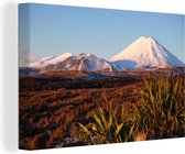 Canvas Schilderij Vulkaan in het Nationaal park Tongariro in Nieuw-Zeeland - 120x80 cm - Wanddecoratie