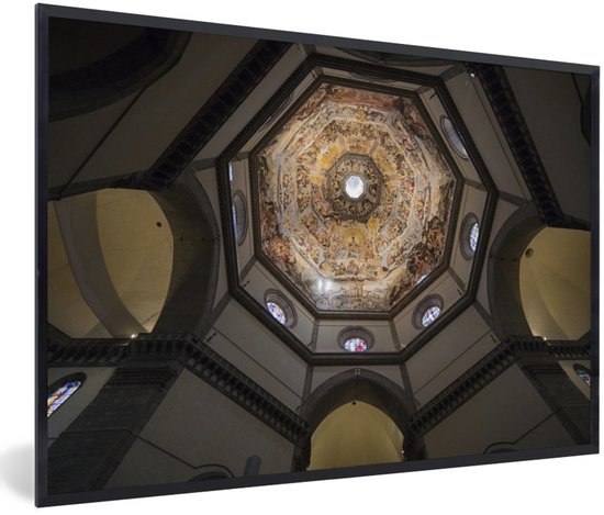 Photo dans le cadre - Le plafond du Duomo de Florence en Italie cadre photo noir 60x40 cm - Affiche dans le cadre (Décoration murale salon / chambre)