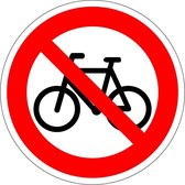 Verboden voor fietsen bord - kunststof - C14 300 mm