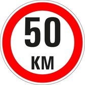 Maximaal 50 km sticker, A1 50 mm - 10 stuks per kaart