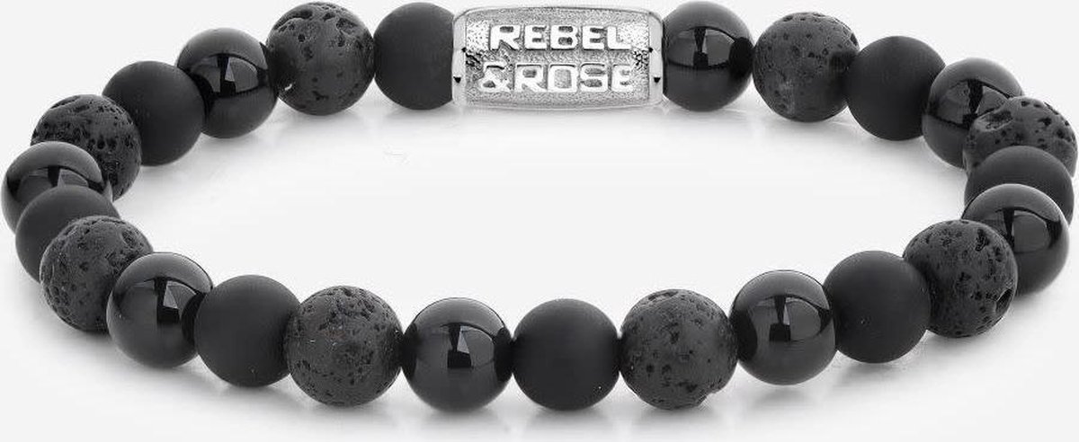 Rebel & Rose Stones Only Black Rocks - 8mm RR-80041-S-19 cm
