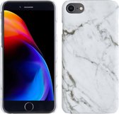 iPhone SE 2020 Hoesje Marmer Case Marmeren Cover Hoes Wit Marmer Hardcover