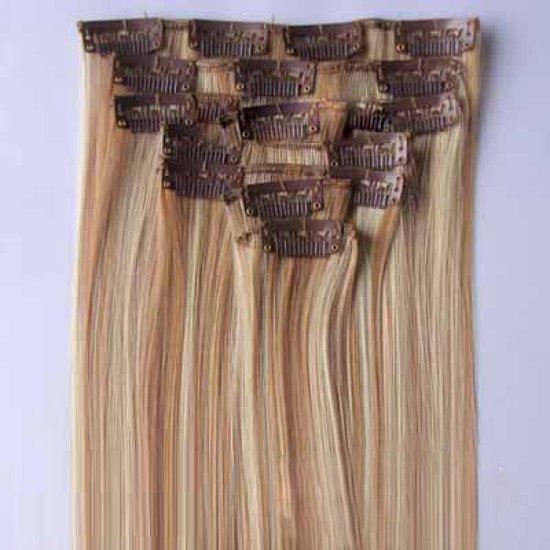 Clip In Hairextensions Set Straight Blond P Bol Com