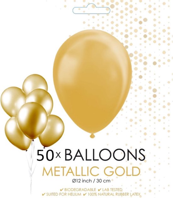 Wefiesta Ballonnen 30,5 Cm Latex Goud Metallic 50 Stuks