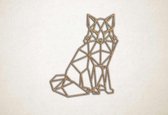 Line Art - Wolf 10 - M - 73x60cm - Eiken - geometrische wanddecoratie