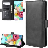 Voor Galaxy A81 / M60S / Note 10 Lite Dual-side magnetische gesp horizontale flip lederen tas met houder & kaartsleuven & portemonnee (zwart)