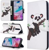 Voor xiaomi redmi 8 gekleurde tekening patroon horizontale flip lederen case met houder & kaartsleuven & portemonnee (boom panda)