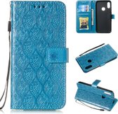 Geperst Printing Rattan Flower Pattern Horizontal Flip PU Leather Case for Huawei Y6 2019 / Honor 8A, with Holder & Card Slots & Wallet & Photo Frame (Blue)