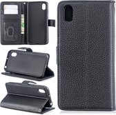 Voor Huawei Y5 2019 Lychee Texture Horizontaal Flip Leren Case met Houder & Kaartsleuven & Portemonnee & Fotolijst (Zwart)