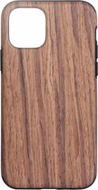 Voor iPhone 12 houtstructuur TPU beschermhoes (rood sandelhout)