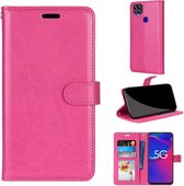 Voor ZTE Axon 11 SE 5G Pure Kleur Horizontale Flip PU Lederen Case met Houder & Kaartsleuven & Portemonnee & Fotolijst (Rose Rood)