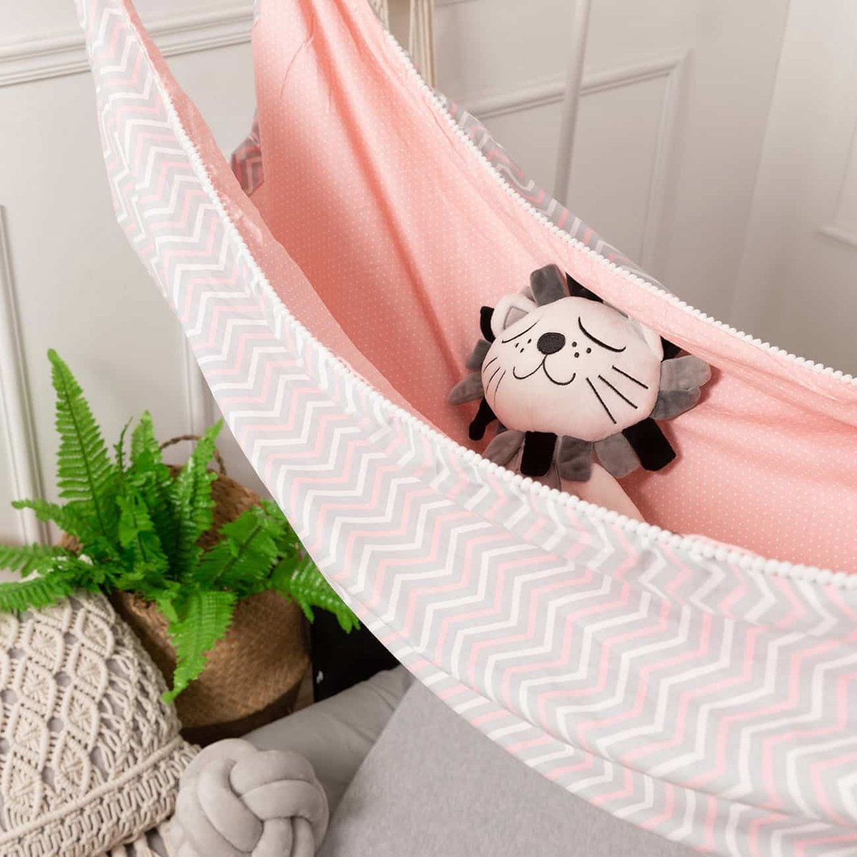 Kinderen Swing Indoor Outdoor Hanging Basket Household Cartoon Hangmat (Pink Wave)
