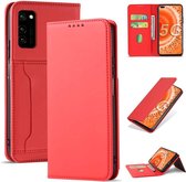 Voor Huawei Honor V30 Sterk magnetisme Vloeibaar gevoel Horizontaal Flip lederen tas met houder & kaartsleuven & portemonnee (rood)