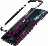 Voor Vivo iQOO 3 aluminium schokbestendig beschermend bumperframe (zwart paars)