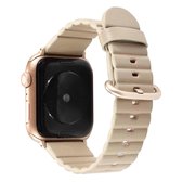 Loop Stripes vervangende band horlogeband met ijzeren gesp voor Apple Watch Series 6 & SE & 5 & 4 40 mm / 3 & 2 & 1 38 mm (Champagne goud)