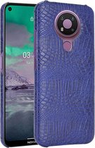 Voor Nokia 3.4 Shockproof Crocodile Texture PC + PU Case (Blauw)
