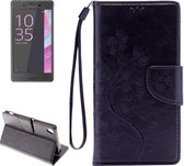 Voor Sony Xperia XA Vlinders Embossing Horizontale Flip Leren Case met Houder & Kaartsleuven & Portemonnee & Lanyard (Zwart)