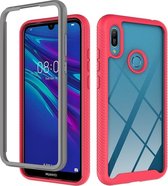 Voor Huawei Y6 (2019) / Honor 8A Sterrenhemel Effen kleurenserie Schokbestendig PC + TPU beschermhoes (rood)