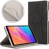 Voor Huawei MatePad T8 Marmeren Doek Textuur Horizontale Flip Leren Case met Kaartsleuf & Houder (Zwart)