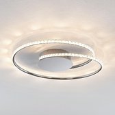 Lindby - LED plafondlamp - metaal, kunststof - H: 8 cm - chroom, kristal