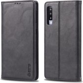 Voor Galaxy A70 / A7 2019 AZNS Retro Texture Magnetische Horizontale Flip PU Leren Case met Houder & Kaartsleuven & Fotolijst (Zwart)