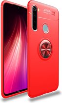 Voor Geschikt voor Xiaomi Redmi Note 8 Lenuo schokbestendige TPU-beschermhoes met onzichtbare houder (rood)