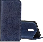 Voor xiaomi redmi k30 magnetische retro gekke paard textuur horizontale flip lederen case met houder & kaartsleuven (blauw)