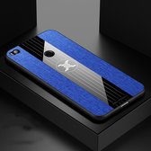 Voor Xiaomi Mi Max 2 XINLI stiksels Doek textuur schokbestendige TPU beschermhoes (blauw)