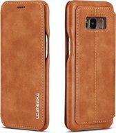 Voor Galaxy S8 Hon Ancient Series lederen tas met kaartsleuven en houder en portemonnee (bruin)