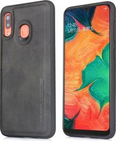 Voor Galaxy A20 / A30 Diaobaolee schokbestendige PU + TPU beschermhoes (zwart)