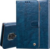 Voor Geschikt voor Xiaomi Redmi Note 9 Pro Business Style Oil Wax Texture Horizontal Flip Leather Case, met houder & kaartsleuven & portemonnee (blauw)