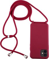 Voor iPhone 11 Candy Color TPU beschermhoes met draagkoord (rood)