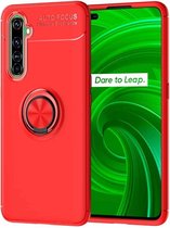 Voor OPPO X50 Pro Lenuo schokbestendige TPU-beschermhoes met onzichtbare houder (rood)