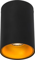 QAZQA deep - Spot de plafond - 1 lumière - Ø 95 mm - Noir