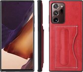 Voor Samsung Galaxy Note20 Fierre Shann volledige dekking beschermende lederen tas met houder en kaartsleuf (rood)