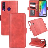 Voor Huawei Y6p Dual-side magnetische gesp horizontale flip lederen tas met houder & kaartsleuven & portemonnee (rood)