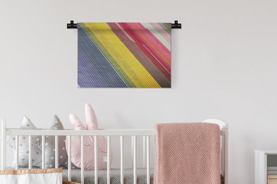 Tapisserie Paysages Nederland - Image colorée de fleurs aux Nederland -Bas Tapisserie coton 60x45 cm - Tapisserie avec photo