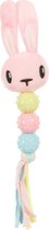 Zolux puppyspeelgoed plush ratel konijn roze - 9x3,5x23 cm - 1 stuks