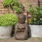 Boeddha beeld shaolin met boek - limited Boeddhabeeld 42cm Roestkleur