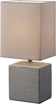 LED Tafellamp - Tafelverlichting - Iona Pinko - E14 Fitting - Rechthoek - Mat Bruin - Keramiek