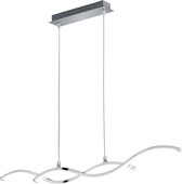 LED Hanglamp - Iona Cidoni - 25W - Warm Wit 3000K - Rechthoek - Mat Chroom - Aluminium