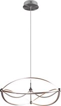 LED Hanglamp - Iona Charis - 42W - Warm Wit 3000K - Dimbaar - Rond - Mat Nikkel - Aluminium