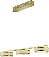 LED Hanglamp - Iona Agiany - 21W - Warm Wit 3000K - 3-lichts - Dimbaar - Rechthoek - Mat Goud - Aluminium