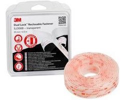 3M Dual Lock Klittenband Om vast te plakken (l x b) 2.5 m x 25 mm Transparant 1 stuk(s)
