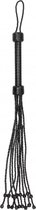 Short Leather  Braided Flogger - Black