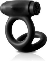 Vibrating Silicone Cock & Ball C-Ring - Black