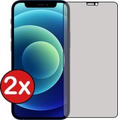 Screenprotector Geschikt voor iPhone 12 Screenprotector Privacy Glas Gehard Full Cover - Screenprotector Geschikt voor iPhone 12 Screenprotector Privacy Tempered Glass - 2 PACK