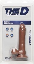 The D - Slim D - 6 Inch With Balls Firmskyn - Caramel - Realistic Dildos